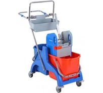 Тележка двухведерная Bayersan 2х25л, с отжимом держателем для мешка и лотком 525568