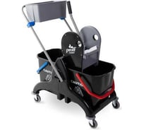 Тележка двухведерная Proff Comfort 2х25л, с отжимом и лотком, черная 525649