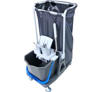Тележка для уборки РОСМОП колёсная база с ручкой, ведро 25 л, отжим Росмоп Кваттро, мешок DB-75R