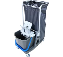 Тележка для уборки РОСМОП колёсная база с ручкой, ведро 25 л, отжим Росмоп Кваттро Лайт, мешок DB-75RL