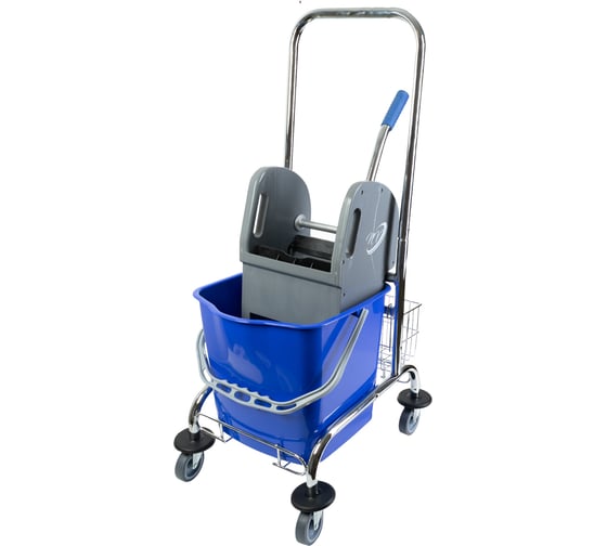 Одноведерная металлическая тележка NV с отжимом, 23 л, с корзинкой под химию NV-11123 1