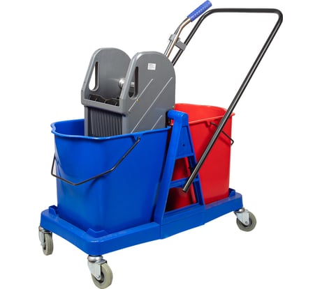 Уборочная тележка Baiyun двухведерная, 2x23, с отжимом AF08074