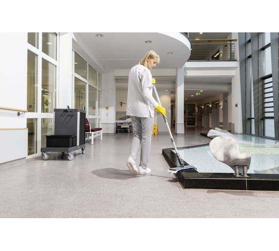 Тележка KARCHER FlexoMate ExpertPro 100/ W комплект: колесная база, 2 ведра 15 л, вертикальный отжим, 4 ведра 6 л, 1 полка, 1 ящик 16 л 1.321-007.0