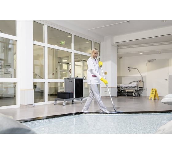 Тележка KARCHER FlexoMate ExpertPro 100/ W комплект: колесная база, 2 ведра 15 л, вертикальный отжим, 4 ведра 6 л, 1 полка, 1 ящик 16 л 1.321-007.0