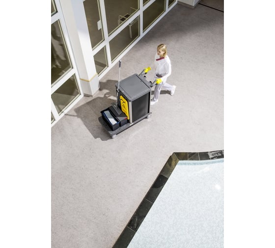 Тележка KARCHER FlexoMate ExpertPro 100/ W комплект: колесная база, 2 ведра 15 л, вертикальный отжим, 4 ведра 6 л, 1 полка, 1 ящик 16 л 1.321-007.0