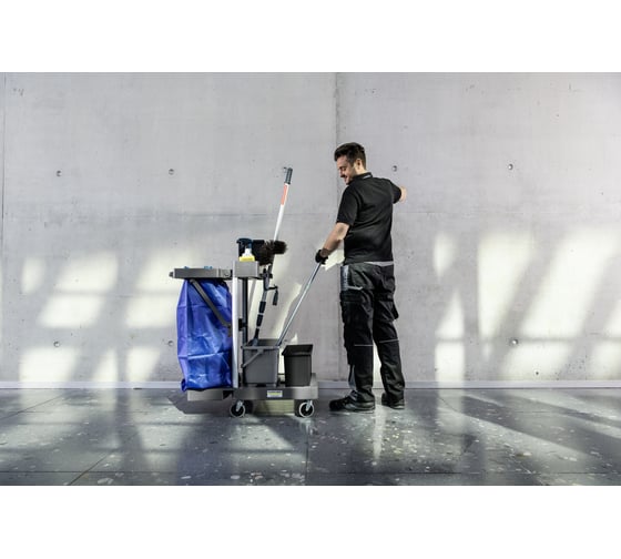 Тележка KARCHER FM Swift 50/ P комплект: колесная база, 2 ведра 12 л, вертикальный отжим, 2 ведра 6 л, 2 фиксатора для ручек, 1 держатель 1.321-001.0