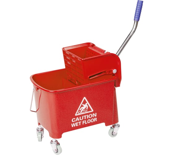 Уборочная тележка Luscan Professional мини, с отжимом, 20 л, 63x27x67 см, красная 1650254