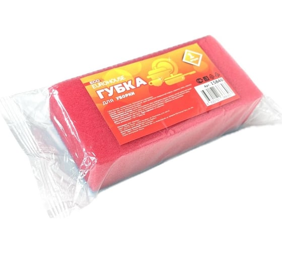 Губки для уборки EUROHOUSE 135x65x45мм, 1шт 15846 1