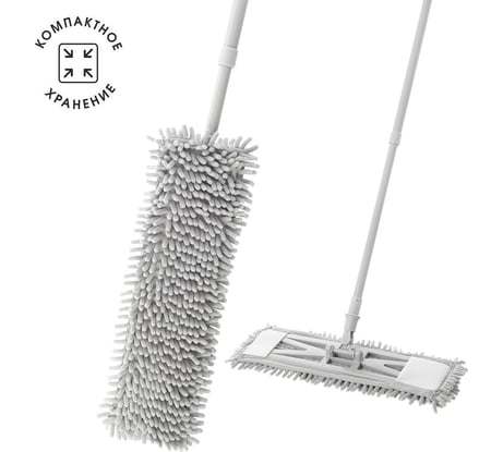 Швабра для пола с насадкой из микрофибры HomeQueen шенилл 68142
