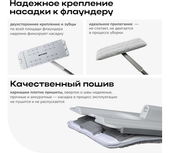 Насадка для швабры из микрофибры Zetter Premium M 2 шт ZIP-HOME-2111-13
