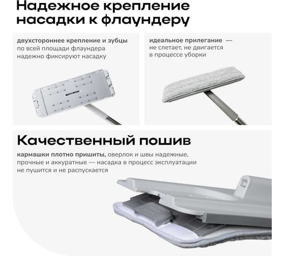 Насадка для швабры из микрофибры Zetter Premium S 2 шт MP-PBS-02