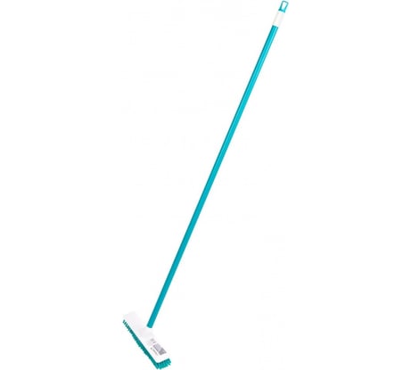 Пластмассовая щетка для чистки ковров PALISAD Home 27 cм, c черенком 120 см, бирюзовая щетина 935505