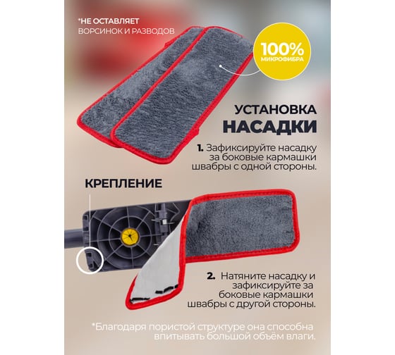Швабра с отжимным механизмом "бабочка" WMC TOOLS WMC-XH(blue)(56856)
