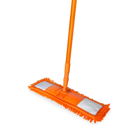 Швабра Guppy ЕвроМоп "Шениль", телескопическая ручка, оранжевая 8008193