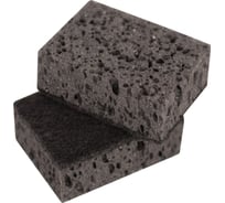 Хозяйственная губка МУЛЬТИДОМ набор 2 шт, размер 9.5x7х3.7 см, серый/черный ПМ62-71