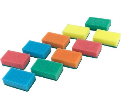 Поролоновая губка с абразивным слоем DolleX MIDI 80х50х25 мм, 10 шт. GAA-01