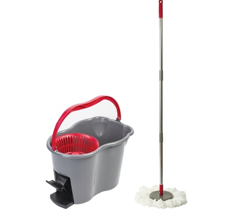 Набор для уборки LAIMA,ведро 7 л с отжимом и педалью, швабра с круглой насадкой, 603622