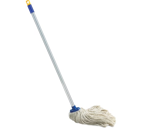 Швабра LAIMA с веревочной насадкой, черенок 120 см, еврорезьба, 165 г,ворс 26 см 601470