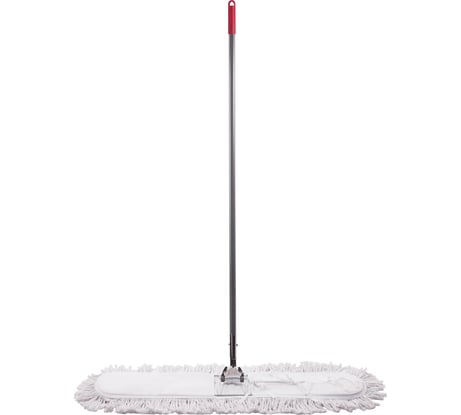 Швабра LAIMA-рамка 90 см, стальной черенок 125 см, цельный держатель, МОП с завязками, хлопок, , 603603