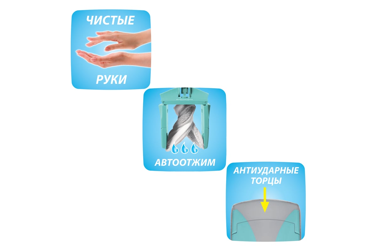 Швабра для влажной уборки пола с механизмом отжима Hausmann HM-67 ...