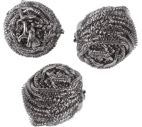 Бытовые для посуды LAIMA металлические,комплект 3 шт., спиральные по 20 г, 603102