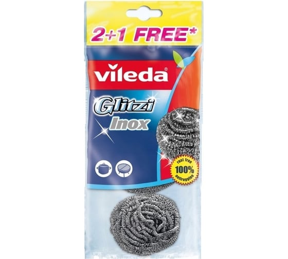 Губка из металлической спирали VILEDA Inox 2+1 шт. 160561