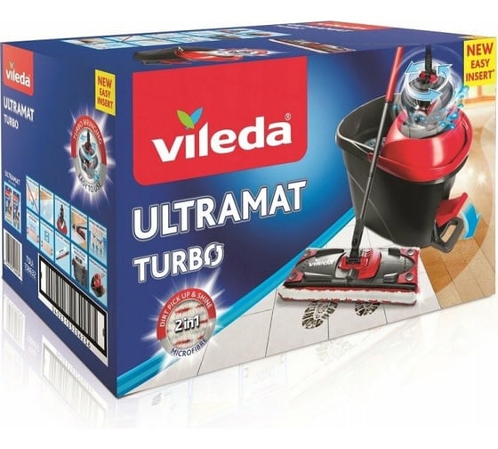 Набор для уборки со шваброй и ведром Vileda Ultramat Turbo 163425