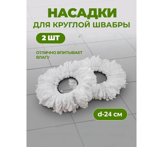Сменная накладка из микрофибры WMC TOOLS для швабры WMC-18 (2 шт/к-т) WMC-mop18-2pcs(57316)