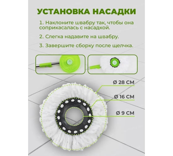 Сменная накладка из микрофибры WMC TOOLS для швабры WMC-18 (2 шт/к-т) WMC-mop18-2pcs(57316)