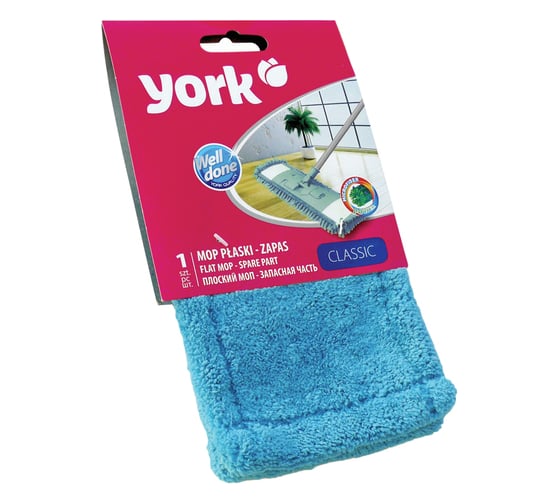 Плоская насадка YORK МОП Classic для швабры/держателя 40 см, карманы микрофибра 081090