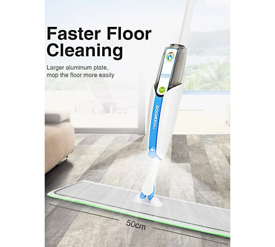 Швабра с распылителем Boomjoy Spray Mop Premium P4-P 40x10 см KGJY8705