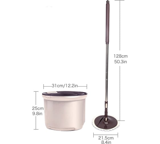 Набор для уборки Boomjoy SPIN MOP М8 с отжимом и ведром JY8731