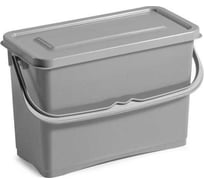 Пластиковое ведро TTS 8 л, с ручкой и крышкой, серое 0E003255