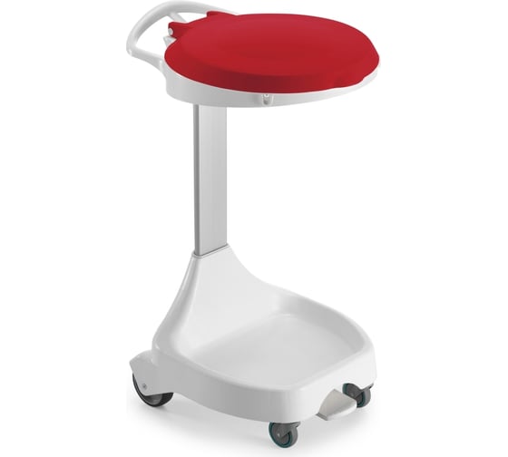 Держатель для мешка TTS Smile W-20, 120 л, с красной крышкой и педалью, с 4-мя колесами, 125 мм и 80 мм 0W004621
