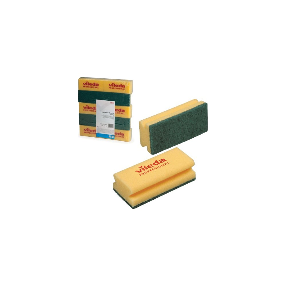 Губка Vileda Professional зеленый абразив, 7x15см 101397/1644/101404 ...