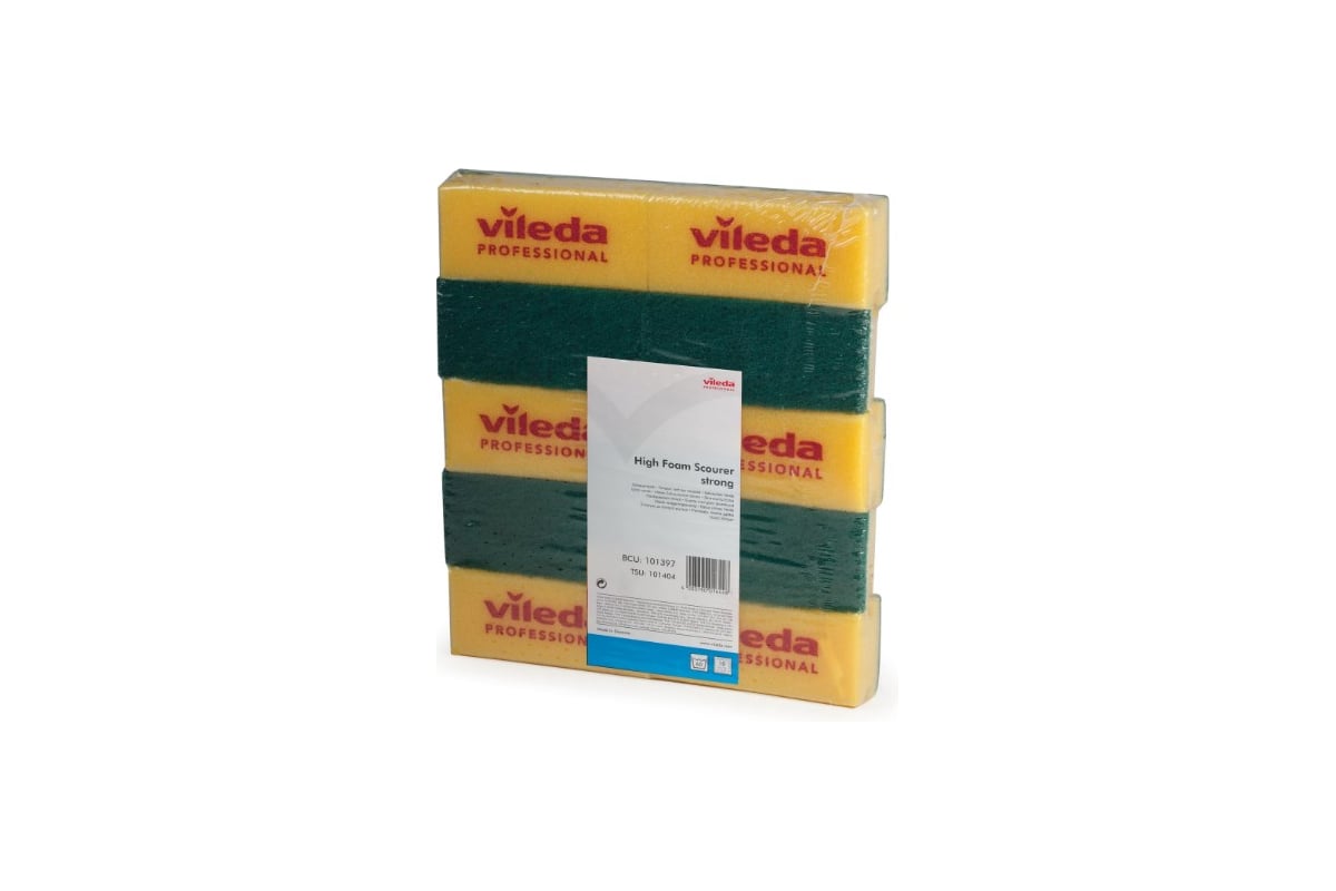 Губка Vileda Professional зеленый абразив, 7x15см 101397/1644/101404 ...