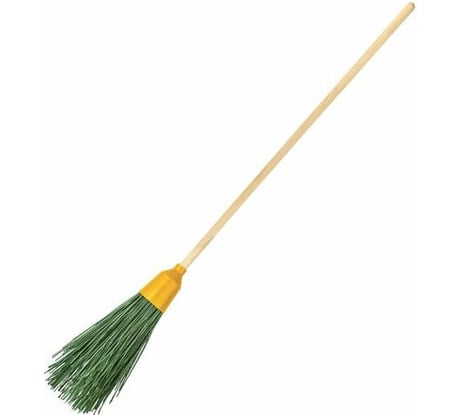 Синтетическая метла LAIMA круглая "ПРИМА", 4 кольца, с черенком, 120 см, пластик, EXPERT, 605369