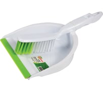 Совок для мусора со щеткой-сметкой ЛЮБАША пластик, резиновая кромка 603615