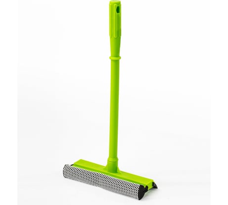 Стекломойка ЛЮБАША пластиковая ручка 40 см, рабочая часть 20 см стяжка, губка, ручка 603614