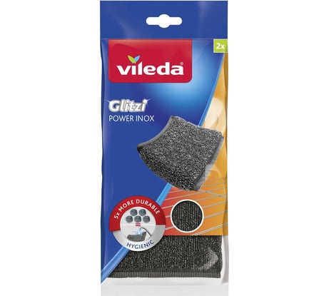 Губка Vileda инокс пауэр металлическая 2 шт 141656