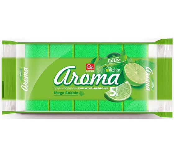 Губки для посуды из поролона Grifon АРОМА 5 шт. Б0041965