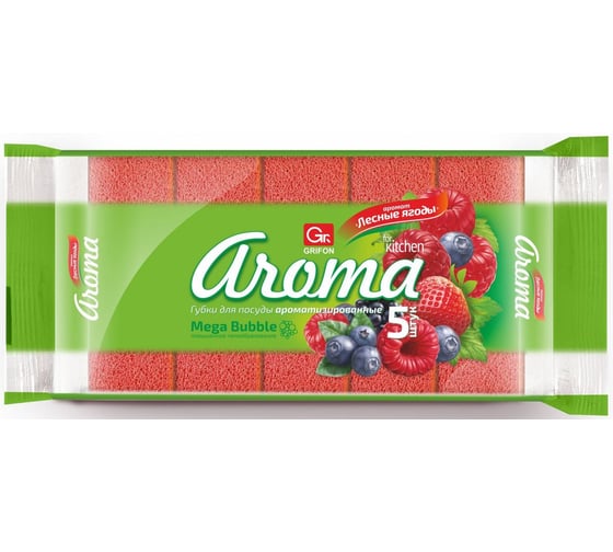 Губки для посуды из поролона Grifon АРОМА 5 шт. Б0041966