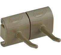 Гигиеничное настенное крепление и двойной крюк Vikan 83 мм, коричневый цвет 101466