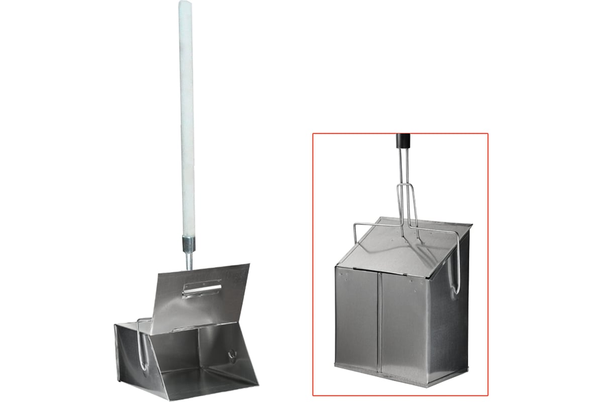 Совок для мусора ОФИСМАГ 24x29 см, закрывающаяся крышка, деревянная ...