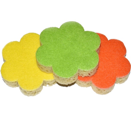 Губки для посуды Master FRESH FLOWER, антибактериальные, 3 шт. КРУПНОПОР С0006160