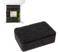 Набор губок для мытья посуды двухслойных прямоугольных Рыжий кот KS-08, 10 шт (черный) 107569