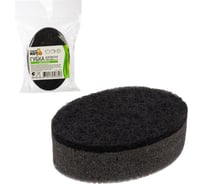 Губка для мытья посуды двухслойная овальная Рыжий кот KS-07 (черный) 107566