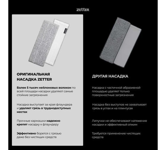 Насадки с нейлоновым ворсом для швабры Zetter S, 2 шт. MP-PBSA-02