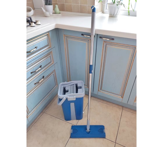 Набор швабра с ведром IHome синий, 39x23x24см, N18098