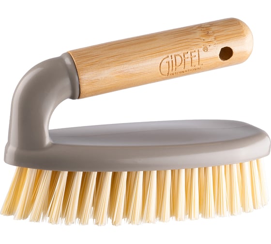 Щетка утюжок Gipfel CLEAN SERIES, 14,5x7х9,5 см. материал: пластик, бамбук, серо-бежевый 52406